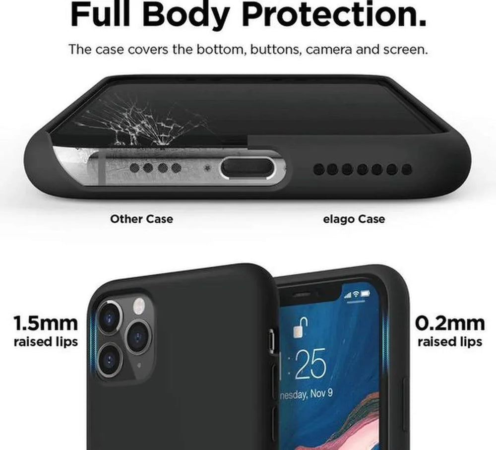iPhone 12 Mini Hoesjes – Liquid Siliconen Backcover – Soft Touch – Schokbestendig – Zwart-Ilumina Benelux