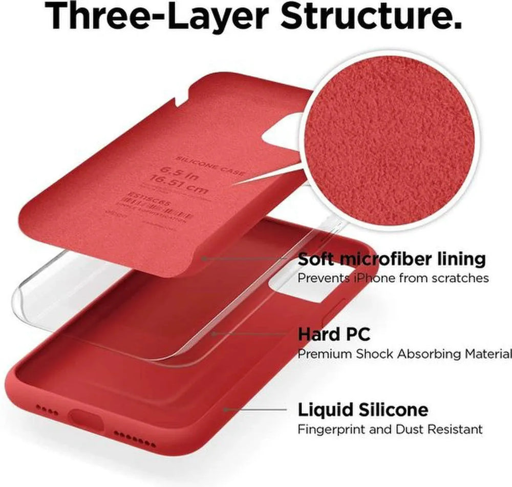 iPhone 12 Hoesjes – Premium Liquid Siliconen Backcover – Soft Touch – Schokbestendig – Rood-Ilumina Benelux