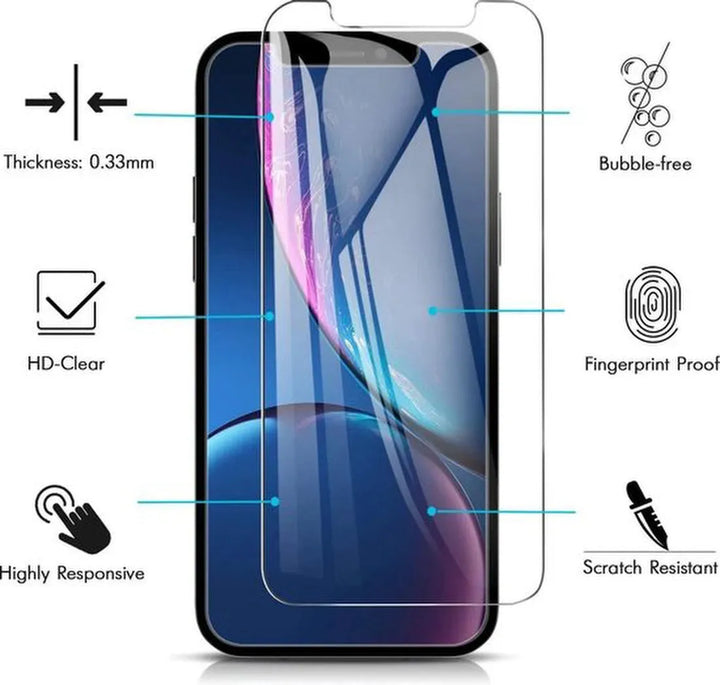 iPhone 12 Hoesjes – Siliconen TPU Backcover – Schokbestendig – Incl. 3x Gehard Glas Screenprotector – Transparant-Ilumina Benelux