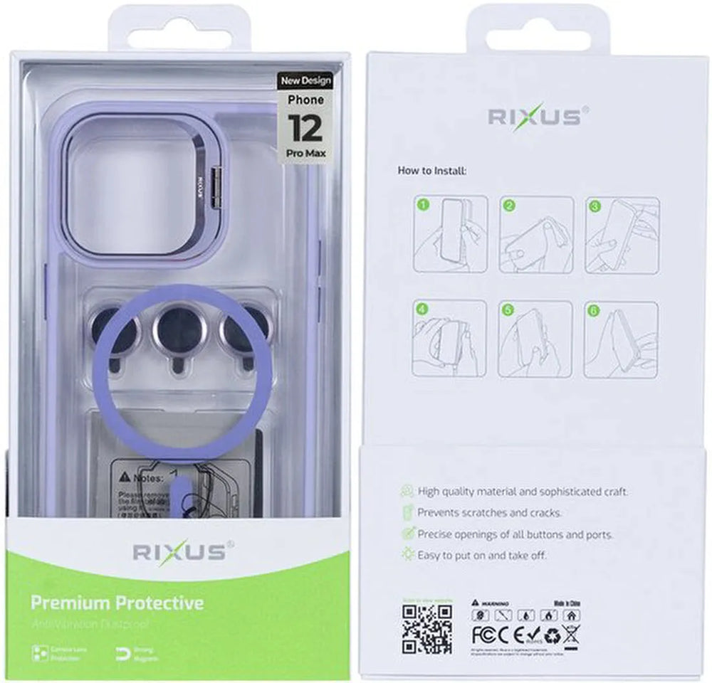 iPhone 12 Pro Max Hoesjes – Rixus Classic 03 Backcover – MagSafe – Schokbestendig – Lichtpaars-Ilumina Benelux