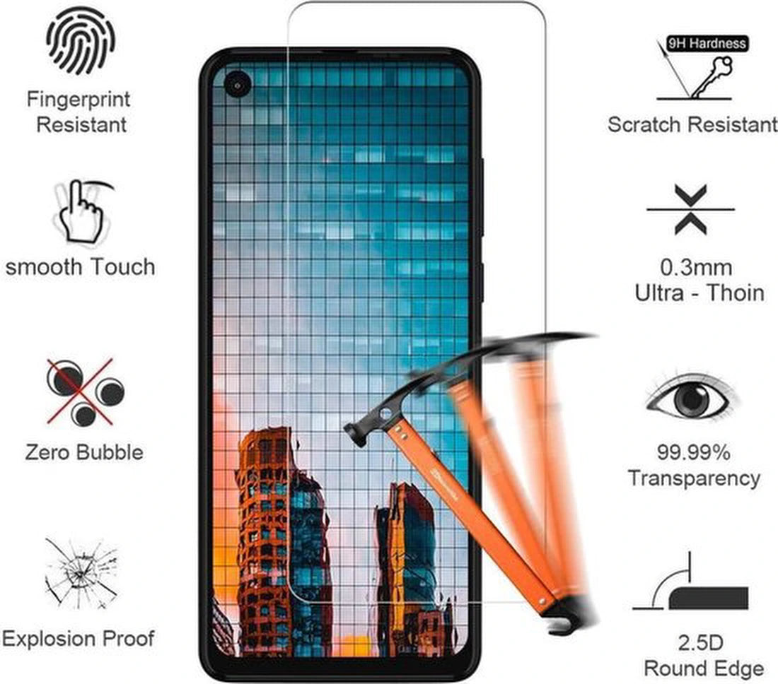 Screenprotector - Geschikt voor Motorola One Vision - 9H Glas (1-Pack)