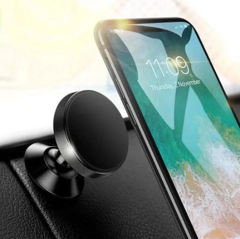 Telefoonhouder auto – Magneet autohouder rond – 360° draaibaar – Universeel – Zwart-Ilumina Benelux