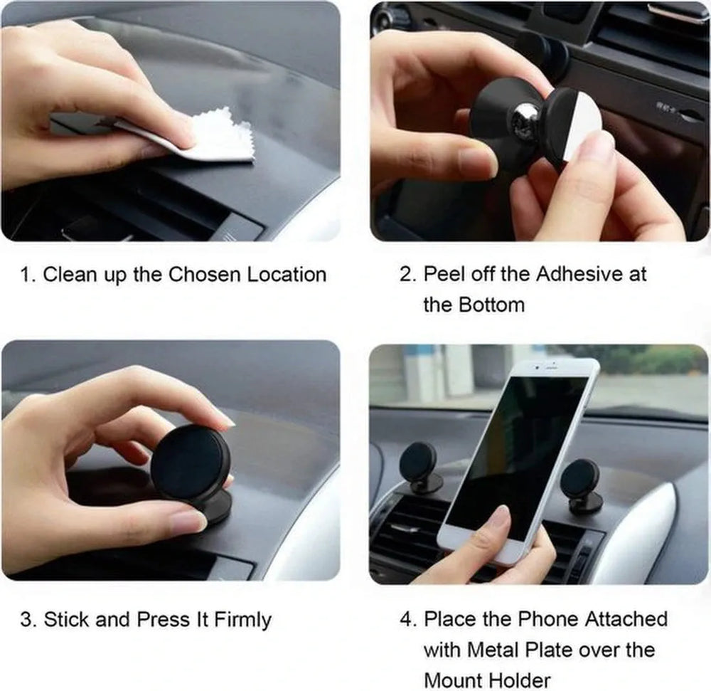 Telefoonhouder auto – Magneet Autohouder Rond – 360° Draaibaar – Universeel – Goud-Ilumina Benelux