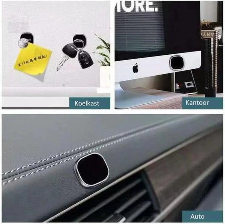 Telefoonhouder auto – Magnetisch Autohouder – Klein Universeel – Sticker Montage – Grijs-Ilumina Benelux