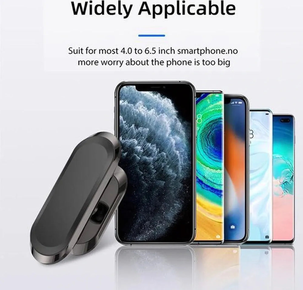Telefoonhouder auto – Magnetisch – 360° Draaibaar – Magneetstrip Sticker – Zilver – Luxe Bass LB-437-Ilumina Benelux
