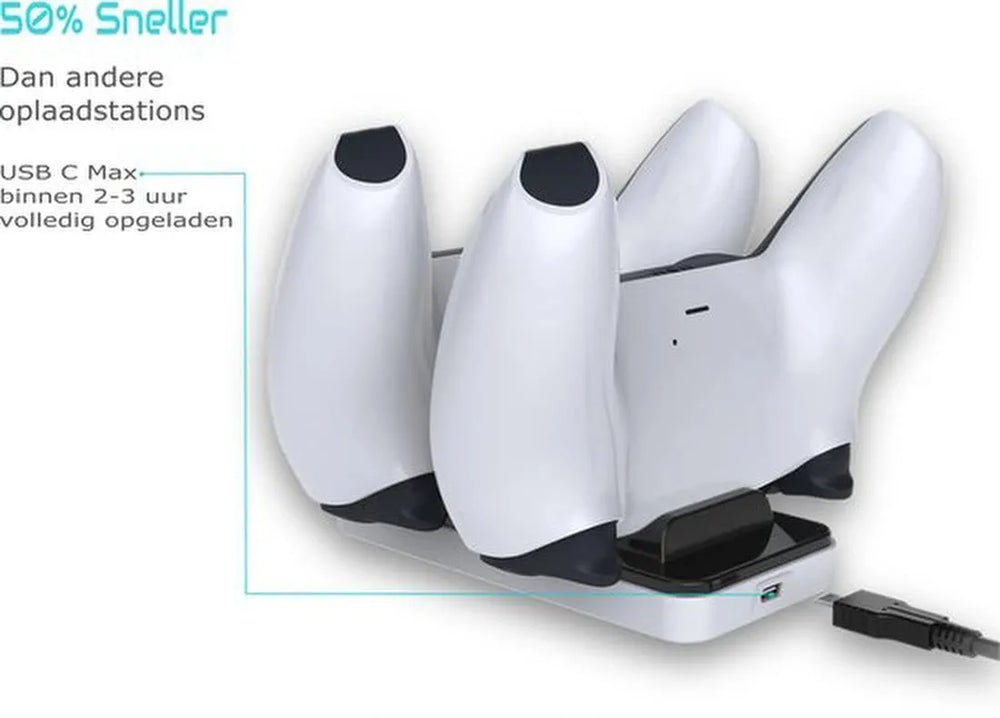 Oplaadstation – Geschikt voor PS5 DualSense Controllers – BrightSide – Dual Oplader – LED Indicator-Oplaadstation controllers-Ilumina Benelux