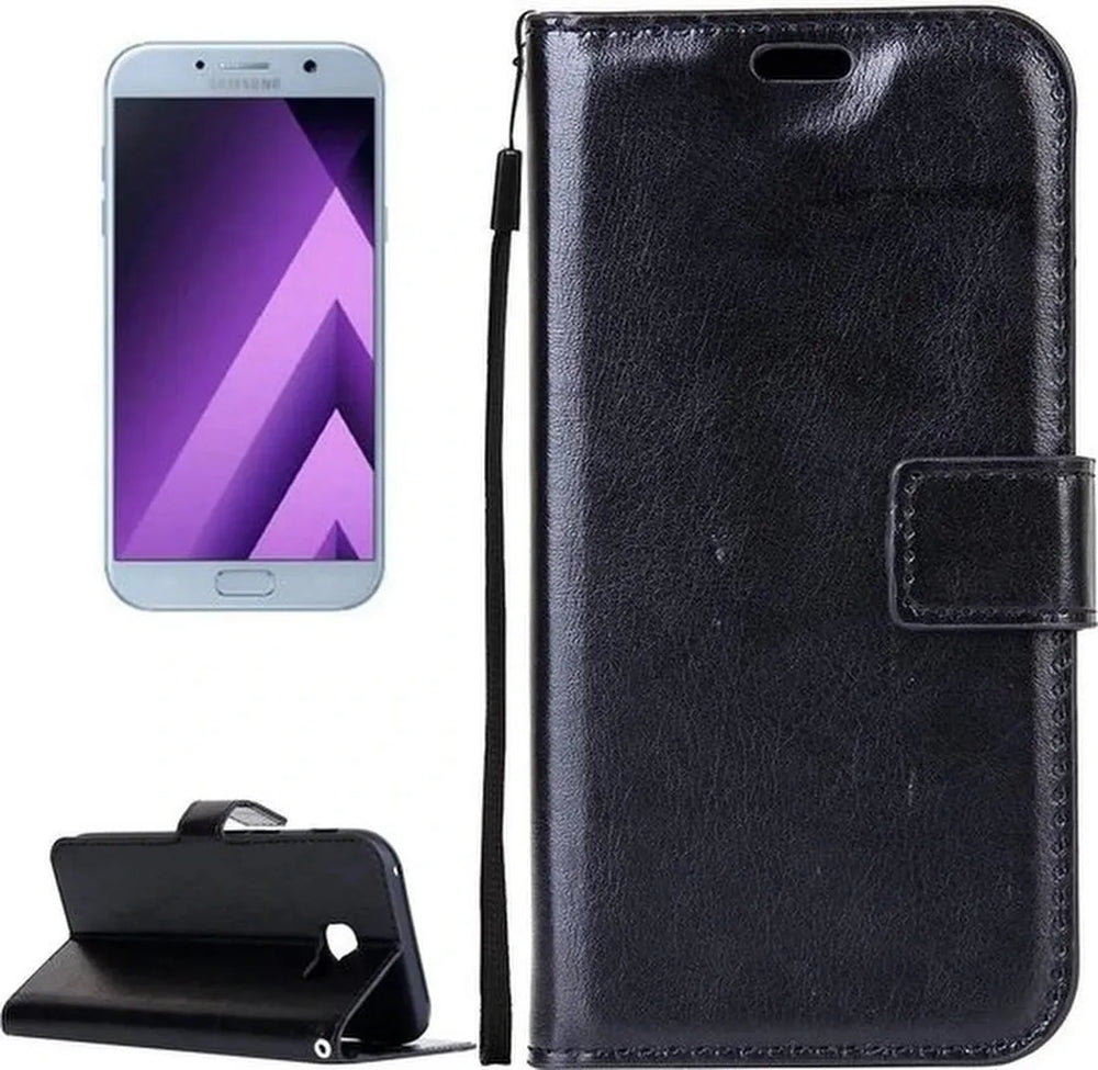 Samsung Galaxy A3 (2017) Hoesjes – Portemonnee Hoes – 2 Pack Screenprotector – Pasjeshouder – Zwart-Ilumina Benelux