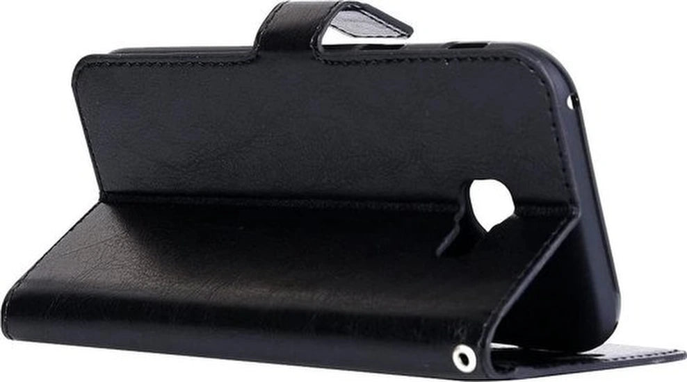 Portemonnee Hoesje - 2 Pack Screenprotector Geschikt voor: Samsung Galaxy A3 (2017) - zwart