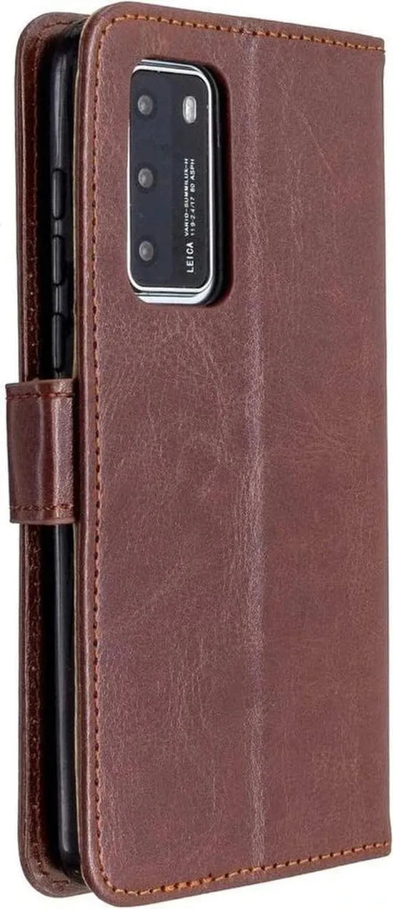Huawei P40 Pro Hoesjes – Portemonnee Book Case – Magneetsluiting – 2x Screenprotector – Bruin-Ilumina Benelux