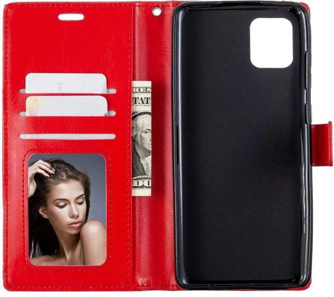 Samsung Galaxy Note 20 Ultra Hoesjes – Portemonnee Bookcase – Magneetsluiting – 2 Pack Screenprotector Gehard Glas – Rood