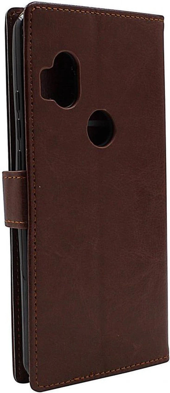 Portemonnee Book Case Hoesje + 2x Screenprotector Geschikt voor: Motorola One Hyper Bruin