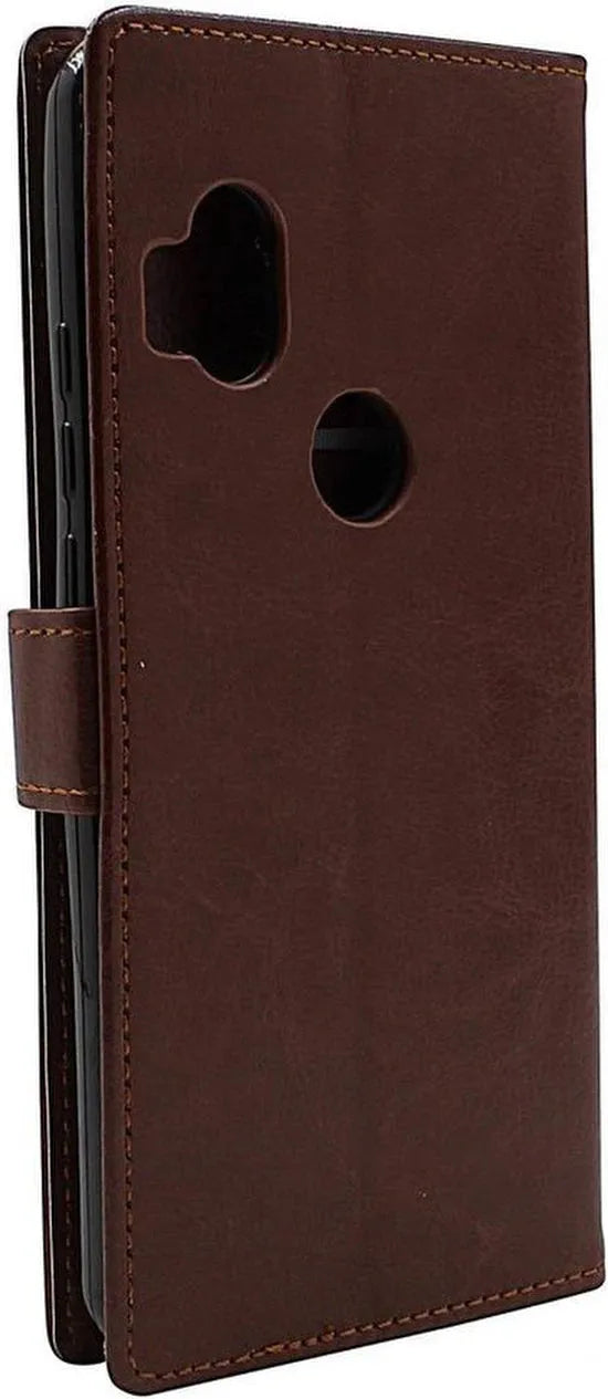 Motorola One Hyper Hoesjes – Portemonnee Book Case – Magneetsluiting – 2x Screenprotector – Bruin-Ilumina Benelux