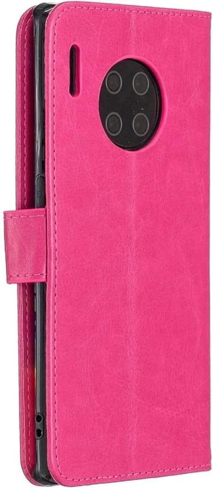 Huawei Mate 30 Pro Hoesjes – Portemonnee Book Case – Pasjeshouder – 2x Screenprotector – Roze-Ilumina Benelux