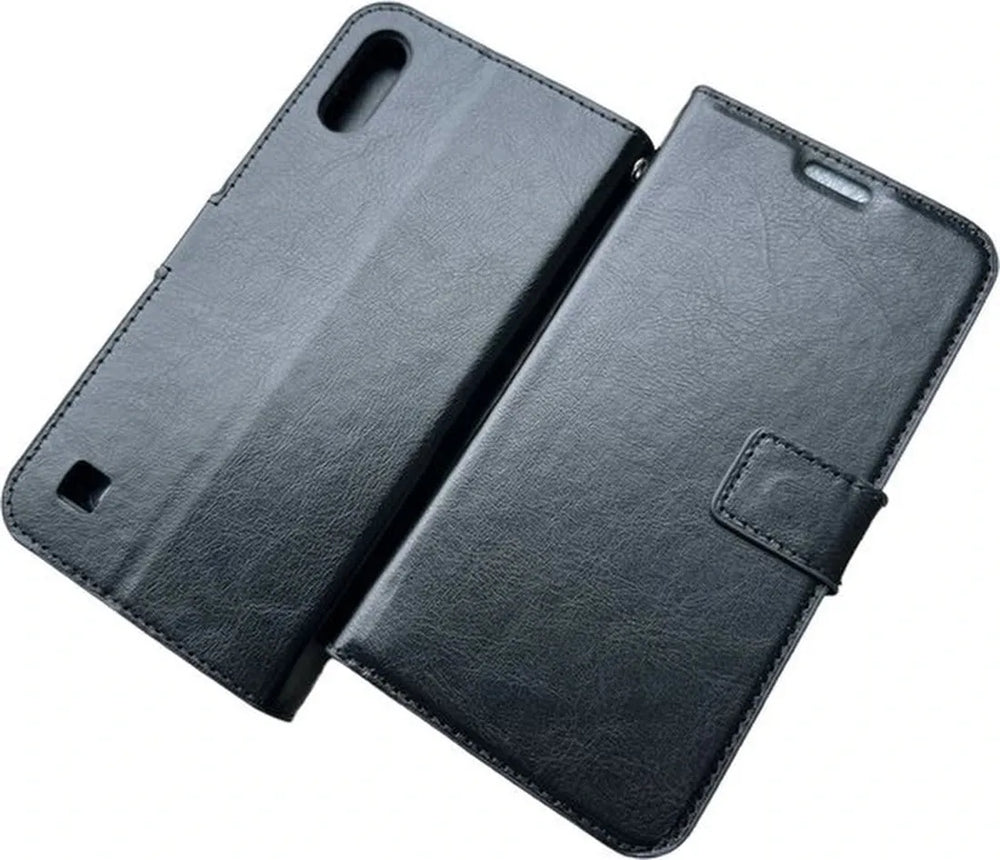 Samsung Galaxy A10 Hoesjes – Portemonnee Hoes – 2 Pack Screenprotector – Pasjeshouder – Magneetsluiting – Zwart-Ilumina Benelux