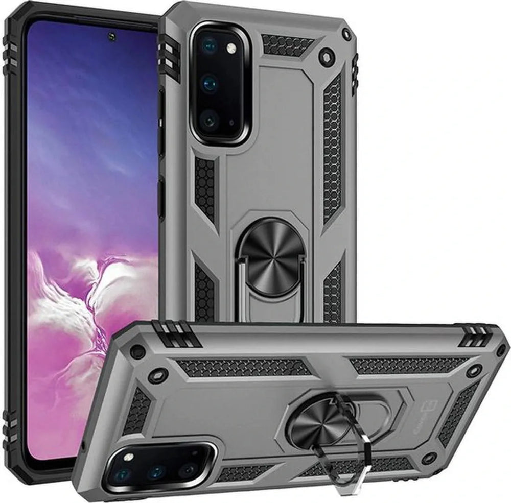 Samsung Galaxy A51 Hoesjes – Anti-Shock Hybride Ring Armor Backcover – Schokbestendig – Zilver-Ilumina Benelux