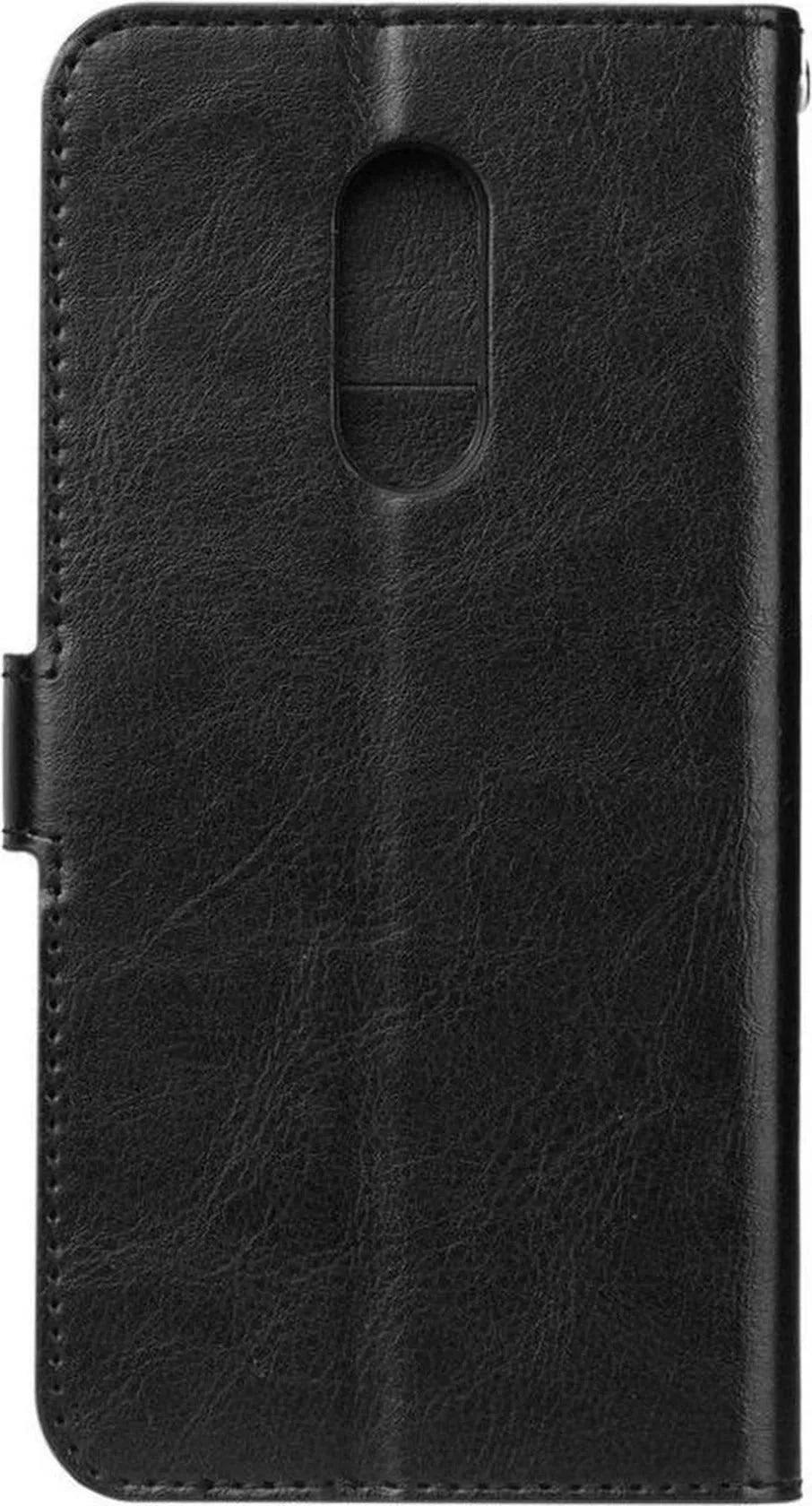 OnePlus 6 Hoesjes – Portemonnee Book Case – Magneetsluiting – 2x Gehard Glas Screenprotector – Zwart-Ilumina Benelux