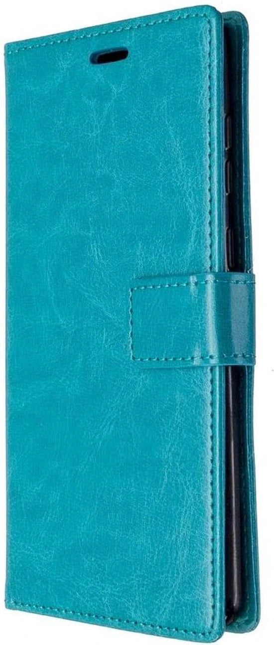 Portemonnee BookCase Hoesje + 2 Pack Screenprotector Glas Geschikt voor: Samsung Galaxy Note 20 - Turquoise