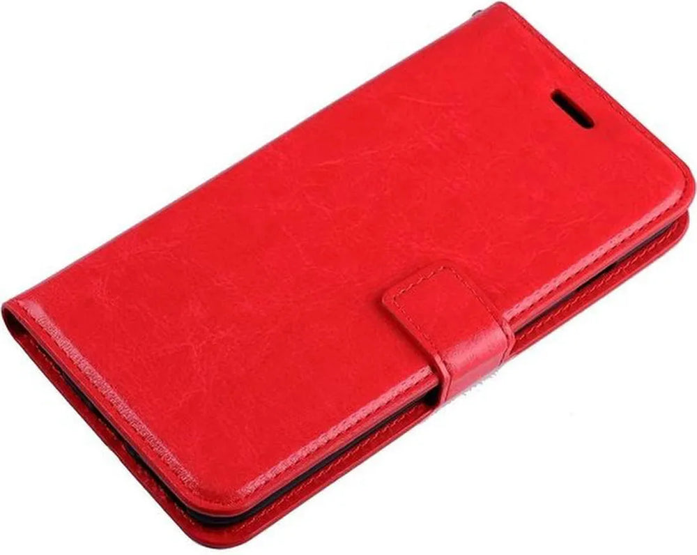 iPhone SE 2020/2022/7/8 Hoesjes – Portemonnee Book Case – Pasjeshouder – 2x Screenprotector Gehard Glas – Rood-Ilumina Benelux