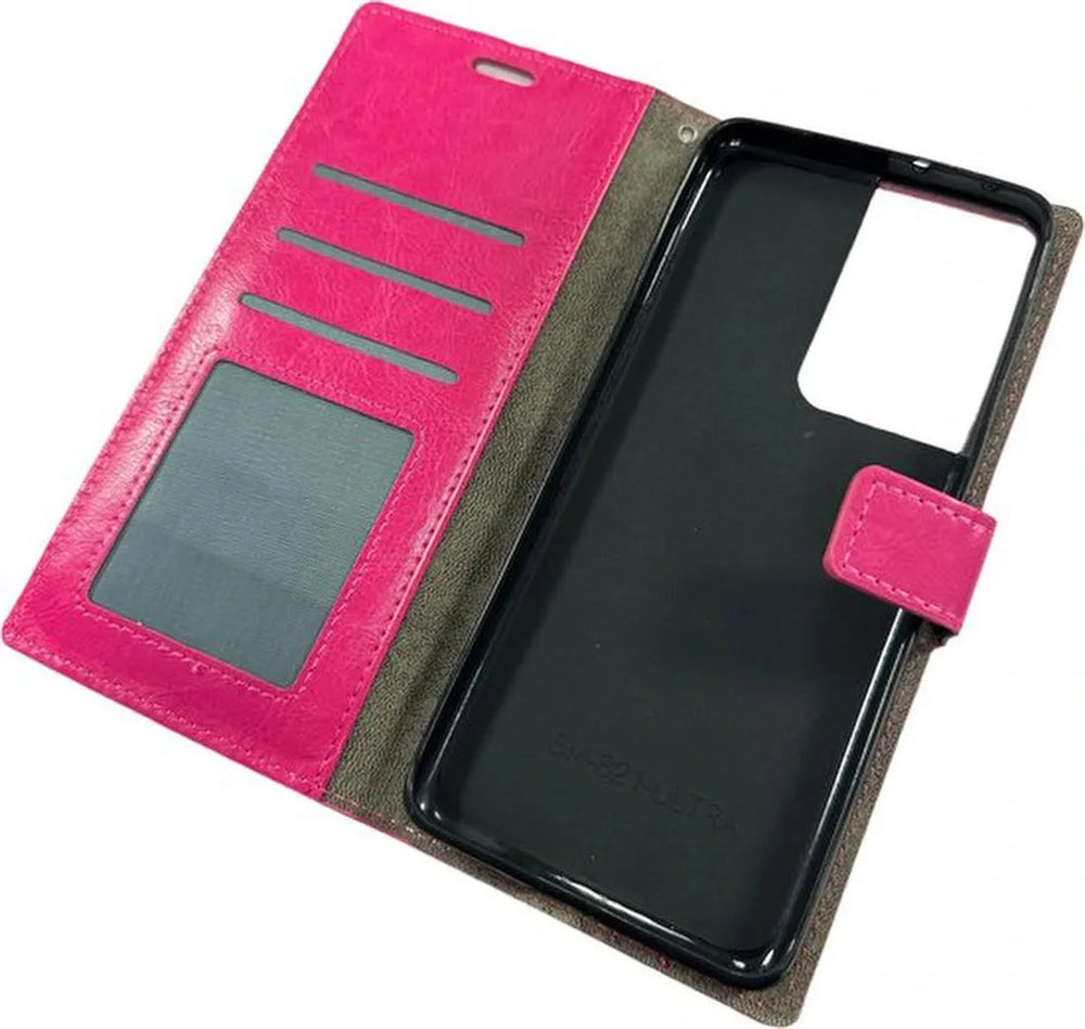 Samsung Galaxy S20 Ultra Hoesjes – Portemonnee Hoes – 2 Pack Screenprotector – Pasjeshouder – Roze-Ilumina Benelux