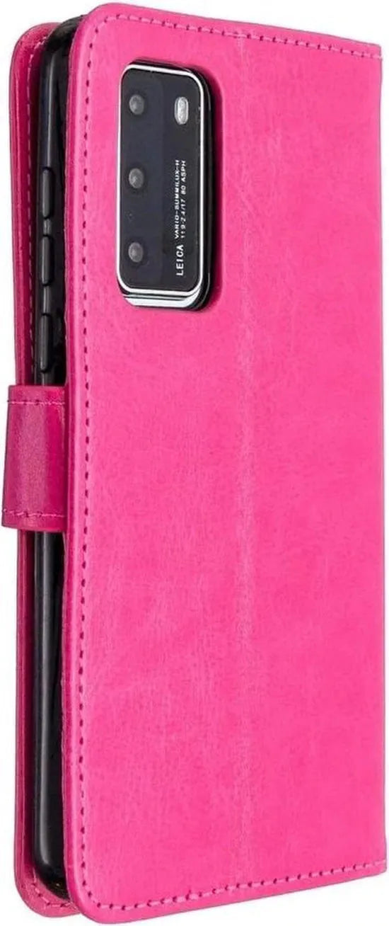 Huawei P40 Hoesjes – Portemonnee Book Case – Pasjeshouder – 2x Screenprotector – Roze-Ilumina Benelux
