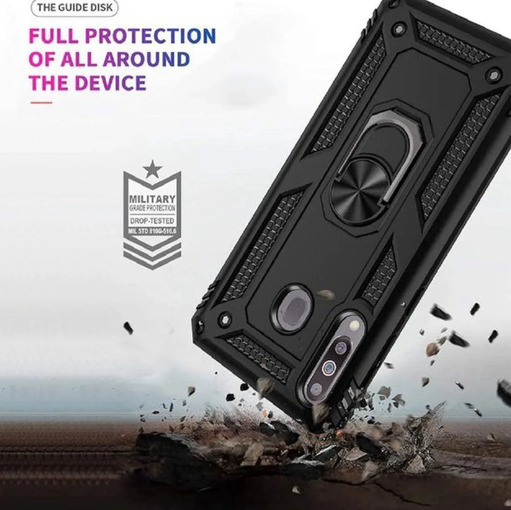 Motorola Moto G8 Power Hoesjes – Anti-Shock Hybride Backcover – Ringhouder – Armor Case – Goud-Ilumina Benelux