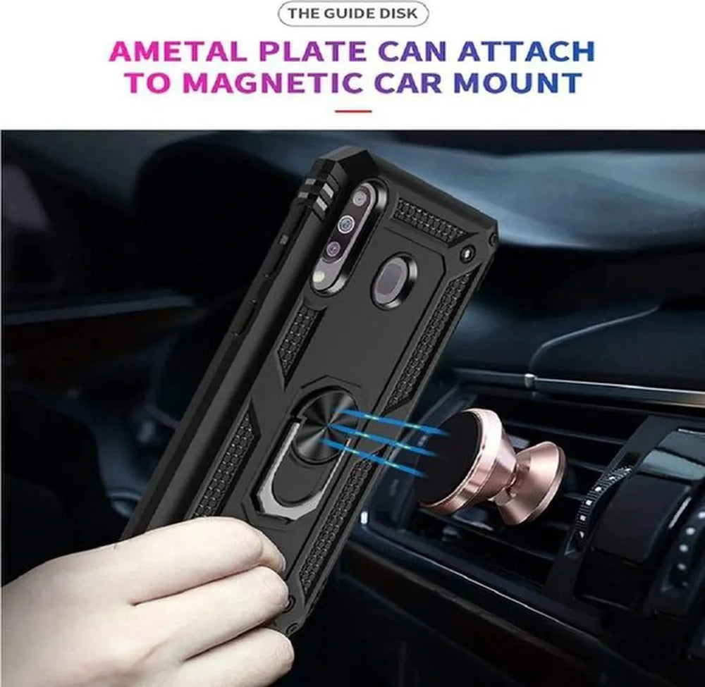 Motorola Moto G8 Power Hoesjes – Anti-Shock Hybride Backcover – Ringhouder – Armor Case – Goud-Ilumina Benelux