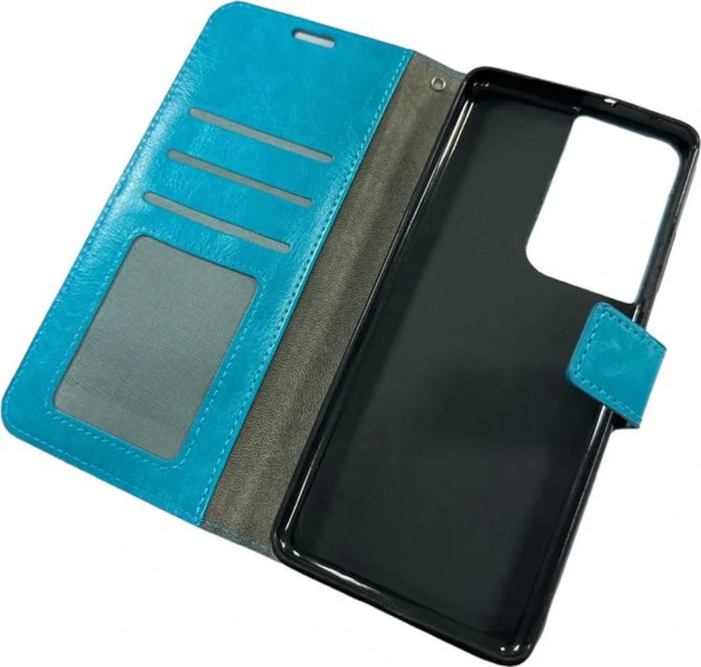 Samsung Galaxy S20 Ultra Hoesjes – Portemonnee Hoes – 2 Pack Screenprotector – Pasjeshouder – Turquoise-Ilumina Benelux