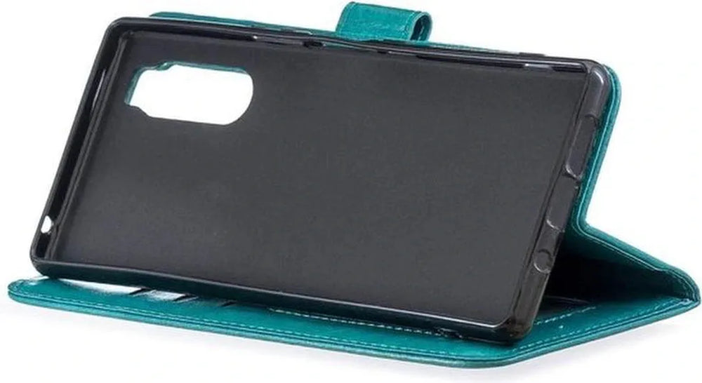 Sony Xperia 5 Hoesjes – Portemonnee Bookcase – Magneetsluiting – 2 Pack Screenprotector Gehard Glas – Turquoise-Ilumina Benelux