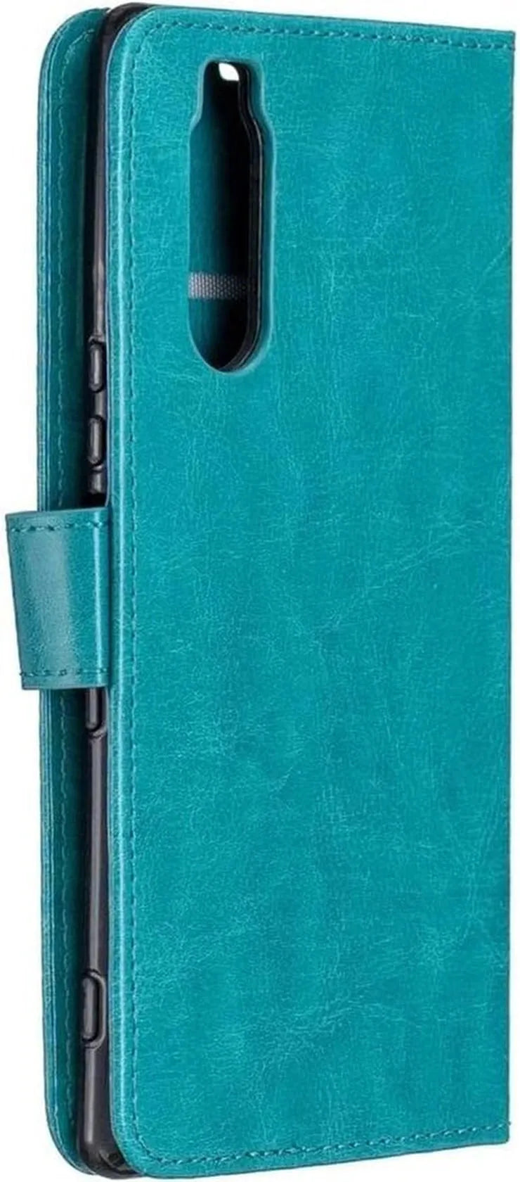Sony Xperia 5 Hoesjes – Portemonnee Bookcase – Magneetsluiting – 2 Pack Screenprotector Gehard Glas – Turquoise-Ilumina Benelux