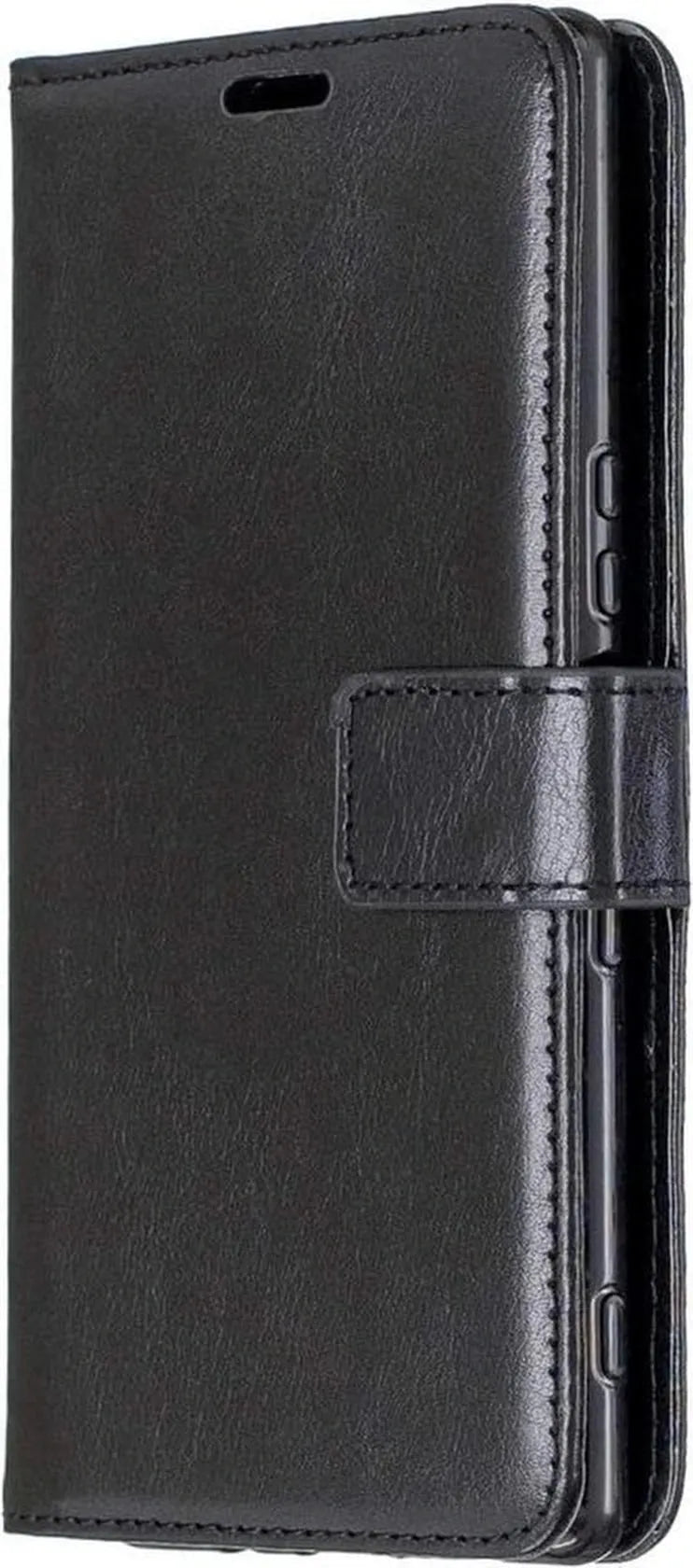 Sony Xperia 5 Hoesjes – Portemonnee Bookcase – Pasjeshouder – 2 Pack Screenprotector Gehard Glas – Zwart-Ilumina Benelux