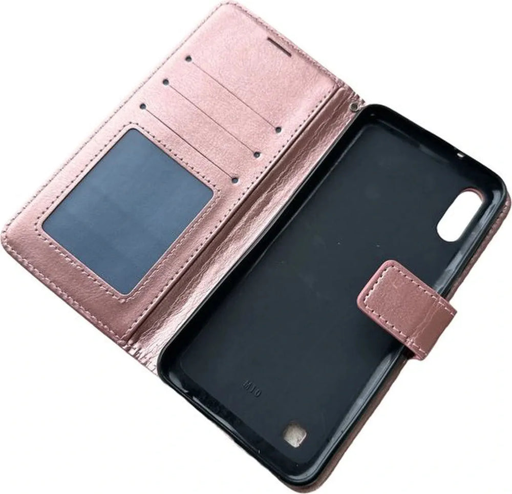 Samsung Galaxy A10 Hoesjes – Portemonnee Hoes – 2 Pack Screenprotector – Pasjeshouder – Roségoud-Ilumina Benelux