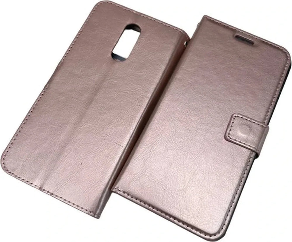 Nokia 1.3 Hoesjes – Portemonnee Book Case – Magneetsluiting – 2x Gehard Glas Screenprotector – Roségoud-Ilumina Benelux