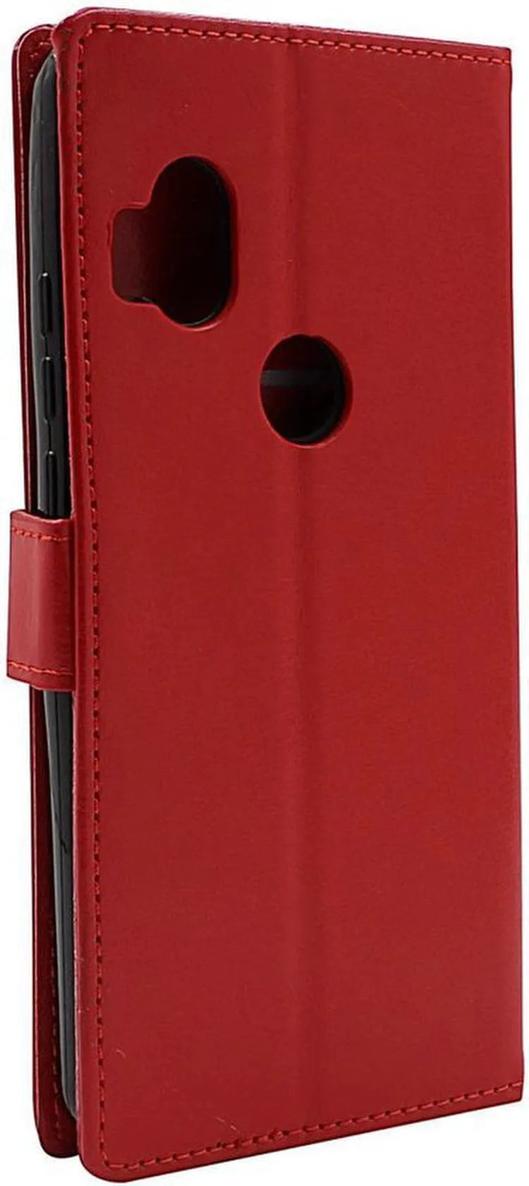 Motorola One Hyper Hoesjes – Portemonnee Book Case – Pasjeshouder – 2x Screenprotector – Rood-Ilumina Benelux