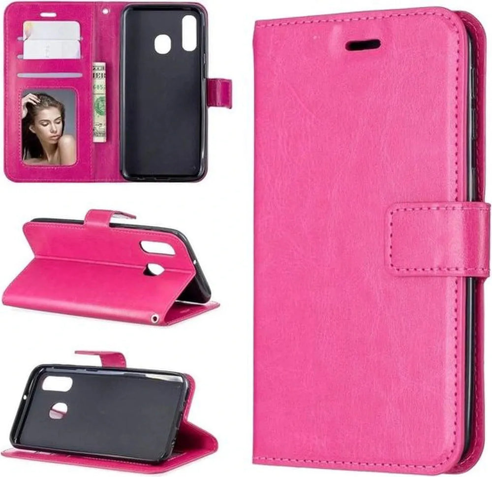 Huawei P30 Pro Hoesjes – Portemonnee Book Case – Pasjeshouder – 2x Screenprotector – Roze-Ilumina Benelux