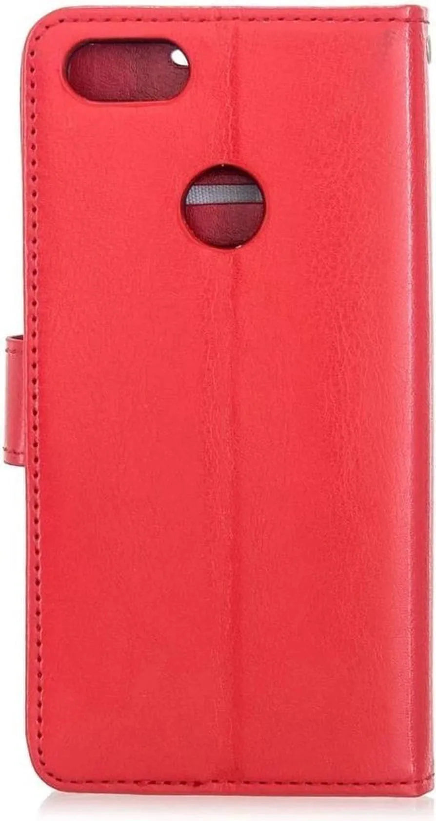 Motorola Moto E6 Play Hoesjes – Portemonnee Book Case – Pasjeshouder – 2x Screenprotector – Rood-Ilumina Benelux