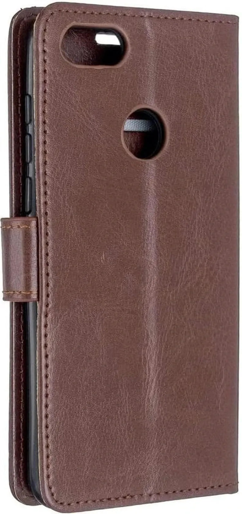 Motorola Moto E6 Play Hoesjes – Portemonnee Book Case – Pasjeshouder – 2x Screenprotector – Bruin-Ilumina Benelux