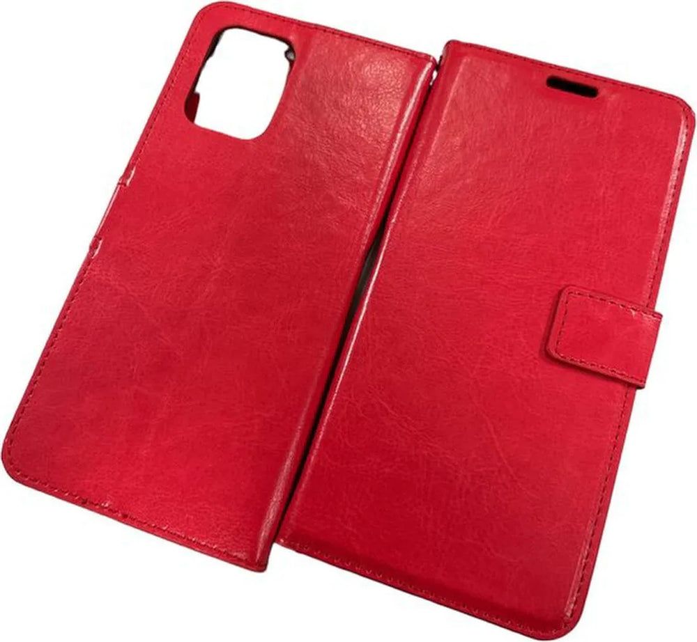 Samsung Galaxy S10 Lite Hoesjes – Portemonnee Hoes – 2 Pack Screenprotector – Magneetsluiting – Rood-Ilumina Benelux
