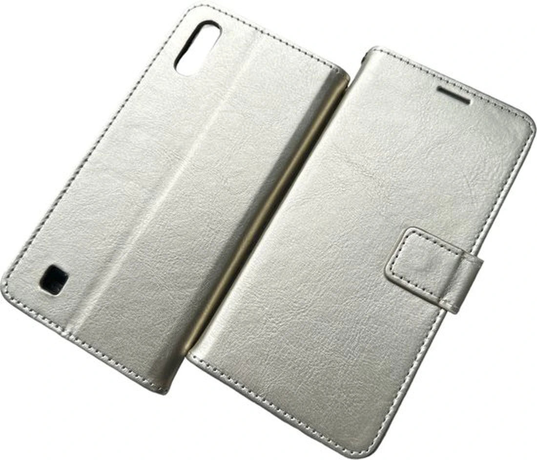 Portemonnee Hoesje - 2 Pack Screenprotector Geschikt voor: Samsung Galaxy A10 - goud