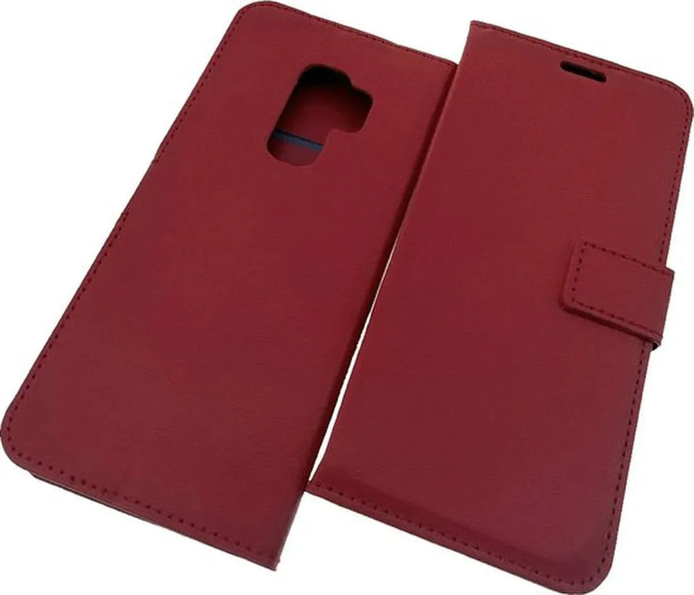 Samsung Galaxy S9 Hoesjes – Portemonnee Hoes – 2 Pack Screenprotector – Magneetsluiting – Rood-Ilumina Benelux