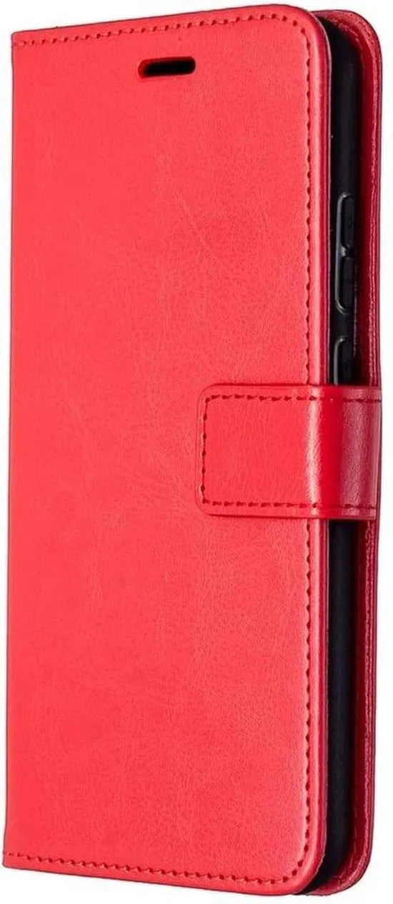 Huawei P40 Lite E Hoesjes – Portemonnee Book Case – Pasjeshouder – 2x Screenprotector – Rood-Ilumina Benelux
