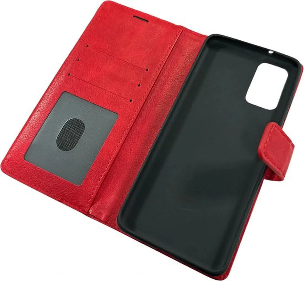 Samsung Galaxy S20 Plus Hoesjes – Portemonnee Hoes – 2 Pack Screenprotector – Pasjeshouder – Rood-Ilumina Benelux