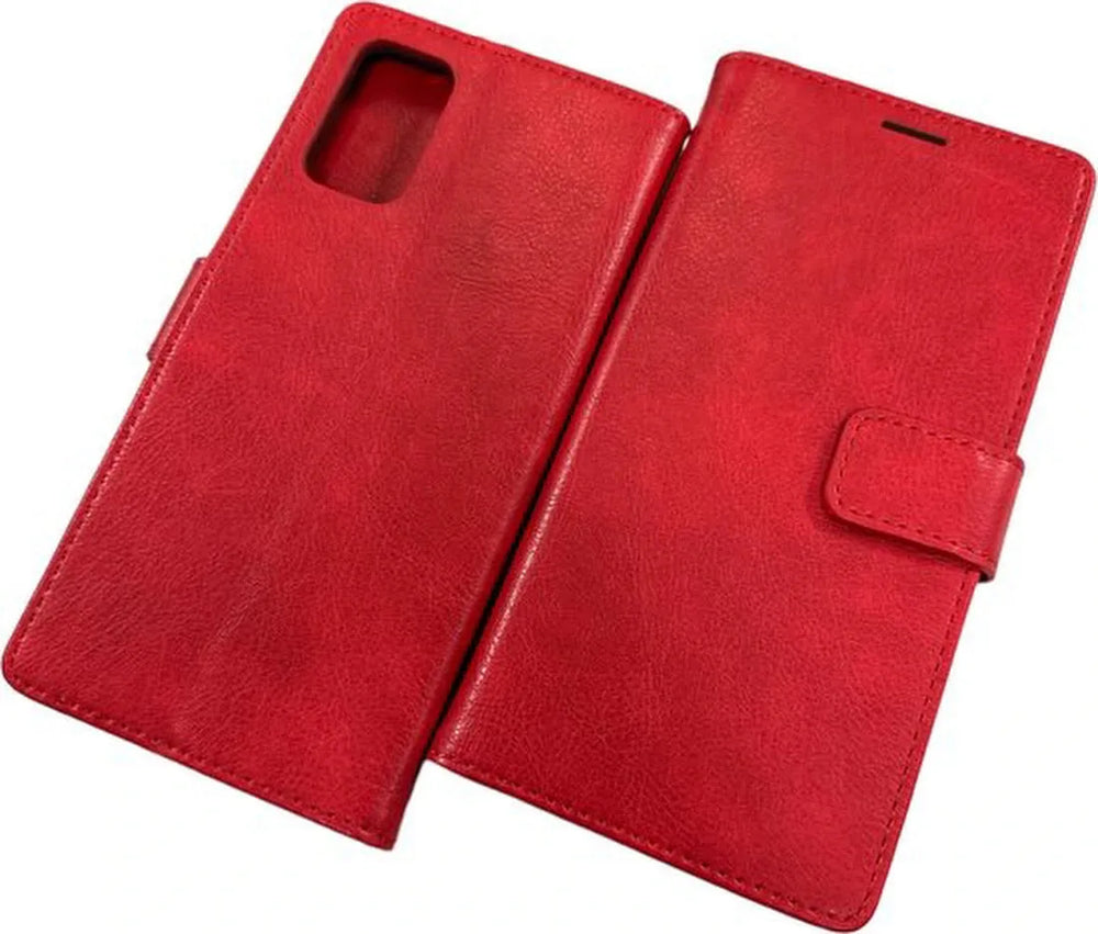 Samsung Galaxy S20 Plus Hoesjes – Portemonnee Hoes – 2 Pack Screenprotector – Pasjeshouder – Rood-Ilumina Benelux