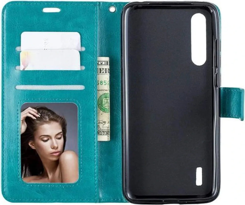 Huawei Y6p Hoesjes – Portemonnee Book Case – Pasjeshouder – 2x Screenprotector – Turquoise-Ilumina Benelux
