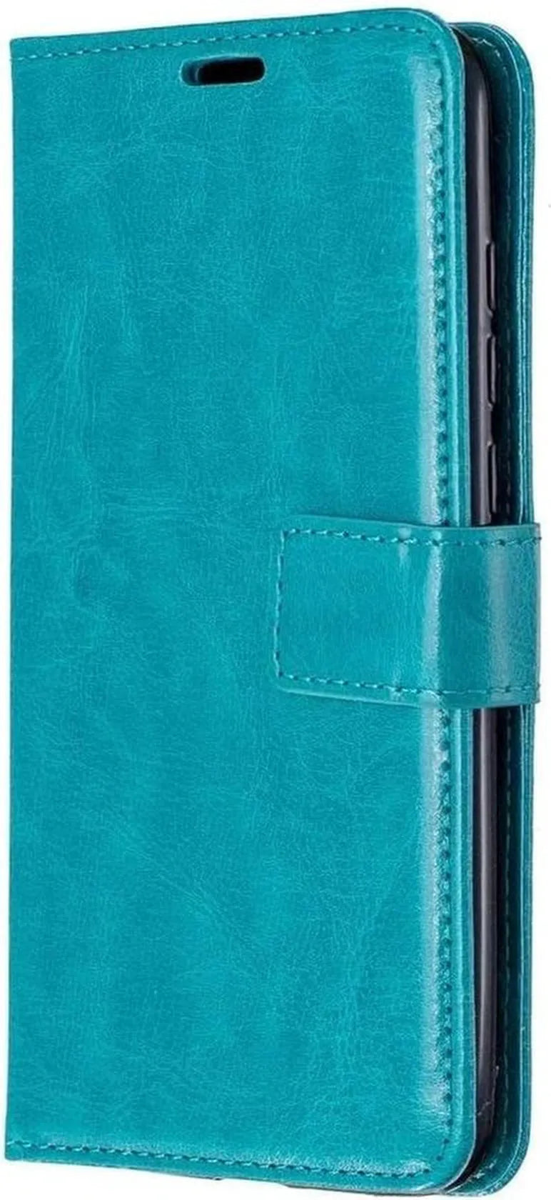 Huawei Y6p Hoesjes – Portemonnee Book Case – Pasjeshouder – 2x Screenprotector – Turquoise-Ilumina Benelux