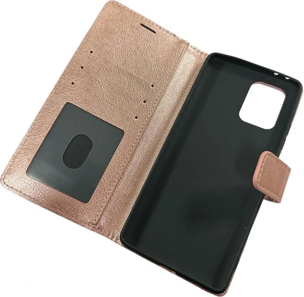 Samsung Galaxy S10 Lite Hoesjes – Portemonnee Hoes – 2 Pack Screenprotector – Magneetsluiting – Roségoud-Ilumina Benelux