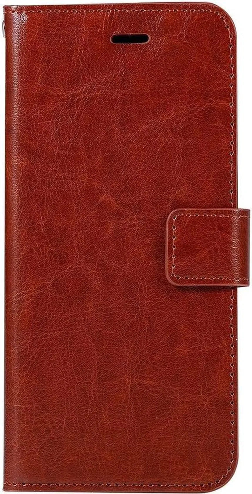 iPhone XR Hoesjes – Portemonnee Book Case – Pasjeshouder – 2x Gehard Glas Screenprotector – Bruin-Ilumina Benelux