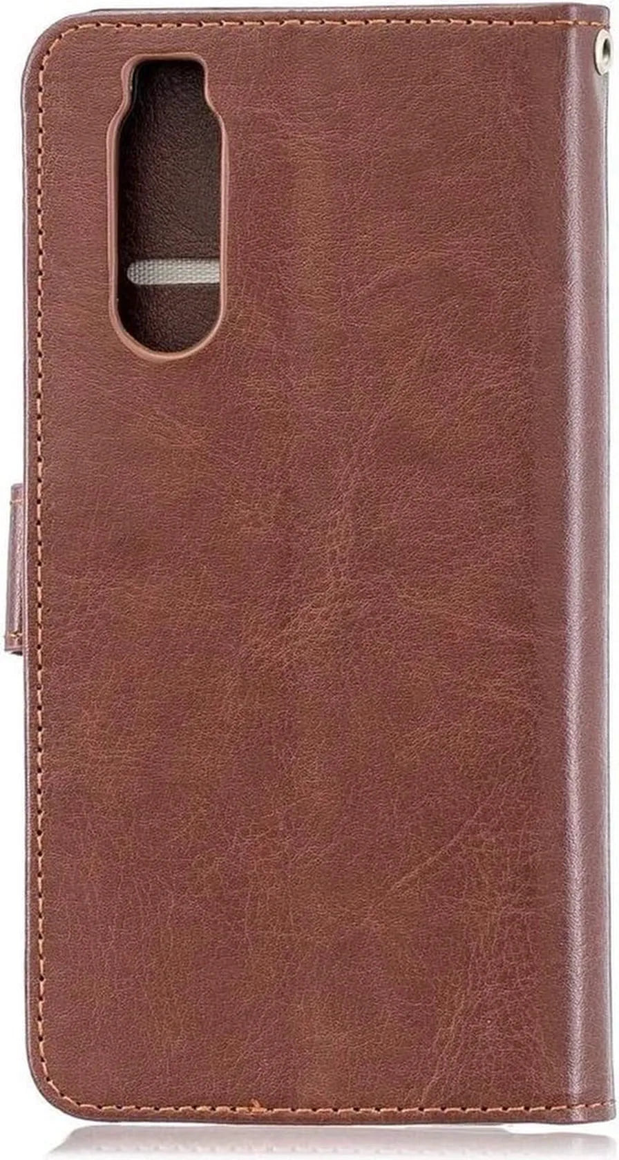 Sony Xperia 5 Hoesjes – Portemonnee Bookcase – Magneetsluiting – 2 Pack Screenprotector Gehard Glas – Bruin-Ilumina Benelux