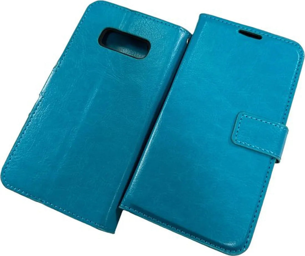 Samsung Galaxy S10E Hoesjes – Portemonnee Hoes – 2 Pack Screenprotector – Pasjeshouder – Turquoise-Ilumina Benelux