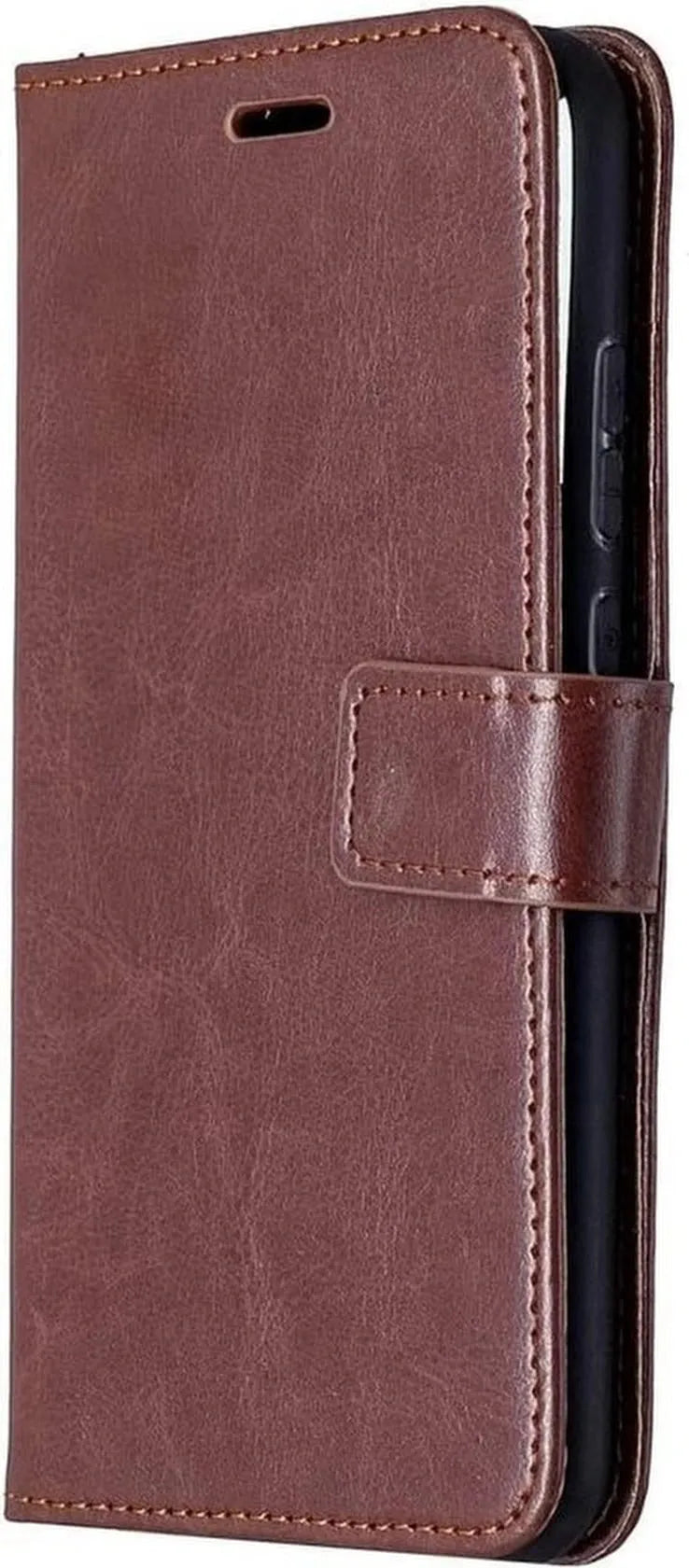 Huawei P40 Lite E Hoesjes – Portemonnee Book Case – Pasjeshouder – 2x Screenprotector – Bruin-Ilumina Benelux