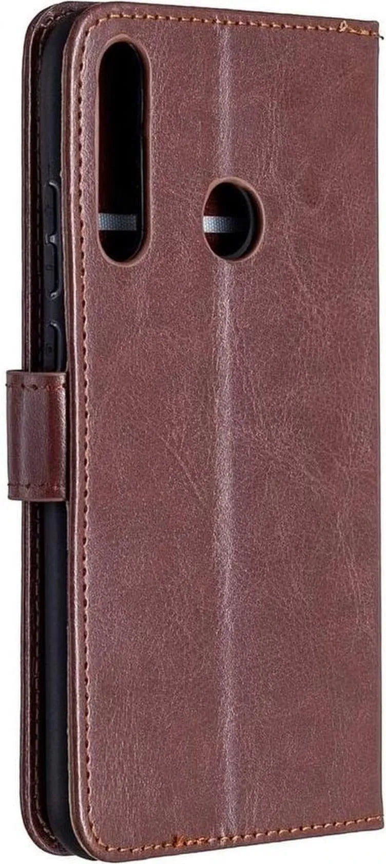 Huawei P40 Lite E Hoesjes – Portemonnee Book Case – Pasjeshouder – 2x Screenprotector – Bruin-Ilumina Benelux
